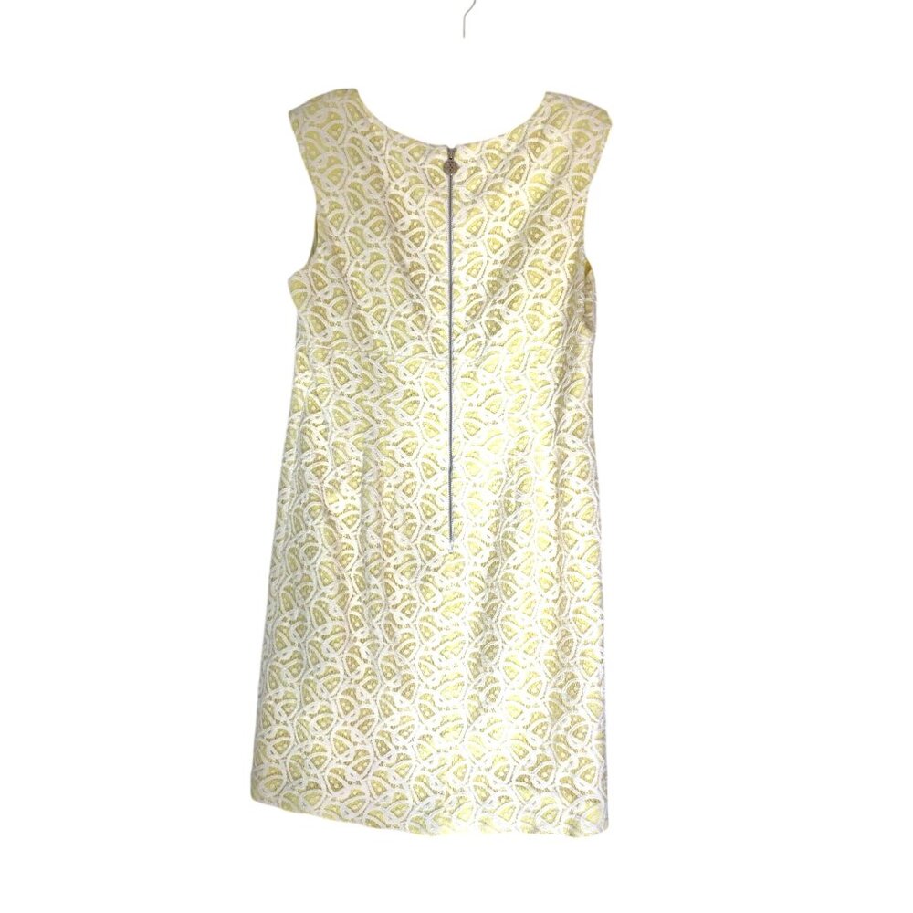 ANTONIO MELANI- WOMENS LACE MIDI DRESS WITH YELLOW LINING ZIP UP CLOSURE SIZE 14 - Picture 2 of 7